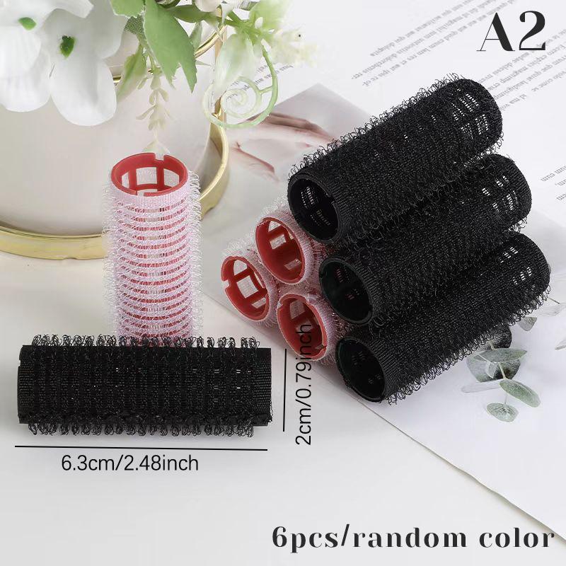 6Pcs Hair Roller Set Self Grip Heatless Hair Curler Different Size No Heat Self-adhesive Curling Hairdressing Styling Tool