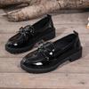 Womens Patent Leather Shoes Women Loafers British Tassel Casual Female Flat Shoes Bowknot Comfortable Small Leather Shoes