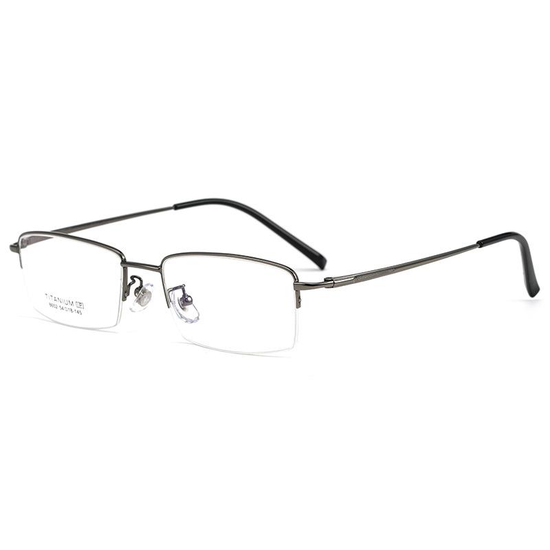 Business Men Ultralight Pure Titanium Glasses Frame For Myopia Reading Prescription Spectacles Half Rim Eyewear