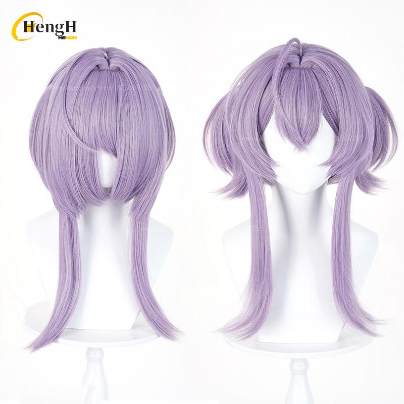 Spiel NTGOV Liberalio Synthetikhaar Lang 55cm Grau Lila Cosplay Anime Perücke Hitzebeständiges Haar Halloween Party Perücken