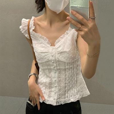 Koreanische Mode Spitze T-shirt Grunge Fairycore Korsett Tops V-ausschnitt Patchwork Y2k Tops Kawaii Puff Ärmeln T-shirt Vintage
