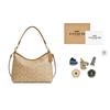 COACH Laurel Coated Canvas Leather Shoulder Bag Large Women's Light Khaki (Unisex) Shoulder Bags CR149 IMNLJ