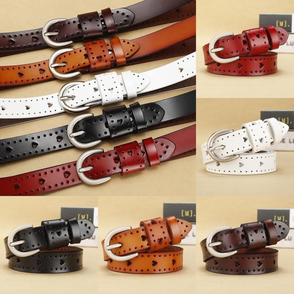 Pure Heart Shape Color Girl Leather Belt Vintage Durable Alloy Buckle Decoration