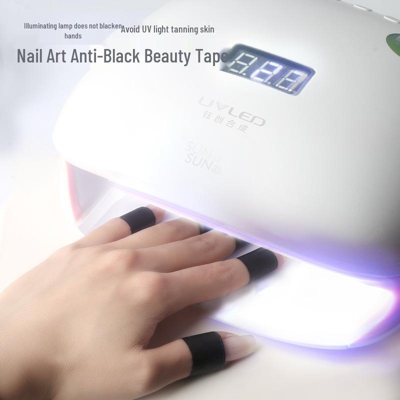 Black Washi Tape: Nail Art Finger Protector and Light-Blocking Masking Tool