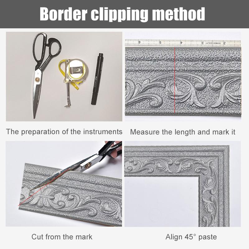 6 buc. 230 mm auto-adeziv 3D perete linie bordură bordura plinte impermeabile tapet autocolant pentru camera de zi decor acasă