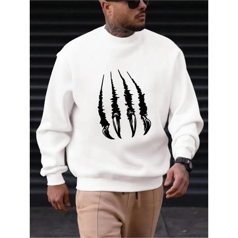 Men's Fashion Long Sleeve Crewneck Sweatshirt, Moisture-Wicking Comfortable Fabric, Suitable for Home and Outdoor Gatherings