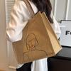 Large Capacity Linen Shoulder Bag for Women's New Ethnic Style Fashion Handbag KTB