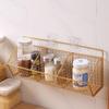 1/2/3 Grid Wall Mounted Kitchen Shelf Organizer Metal Rack Pantry Storage Garlic Ginger Basket Carbon Steel Hanging Wire Basket