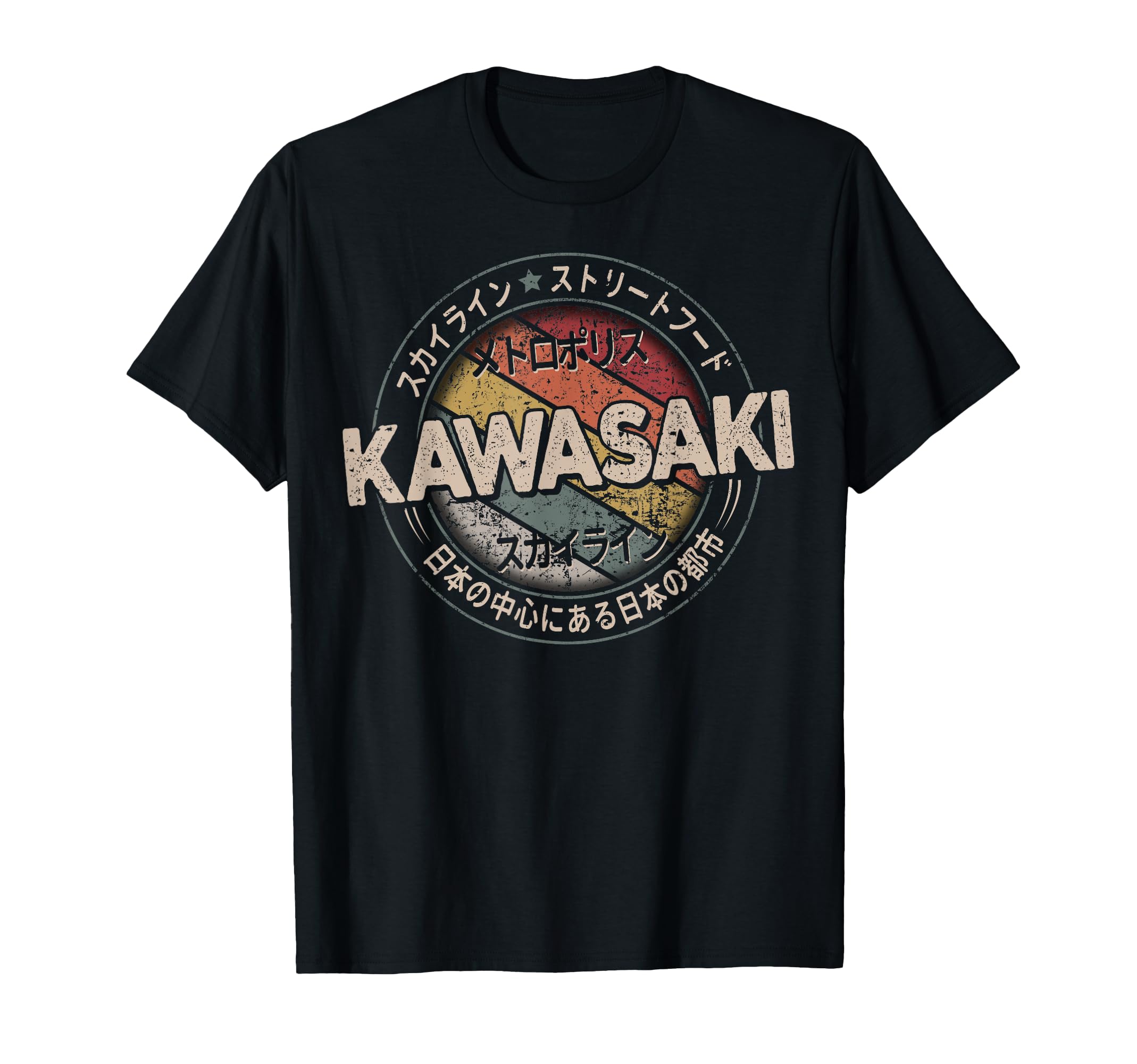 

Kawasaki City 90s Retro Japanese Aesthetic 80s Kawasaki T-Shirt чёрный