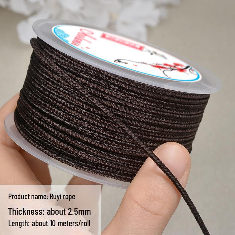 

Сплетенная вручную веревка жуи толщиной 2,5 мм для шнурка с нефритовым кулоном или цветного браслета с бусинами