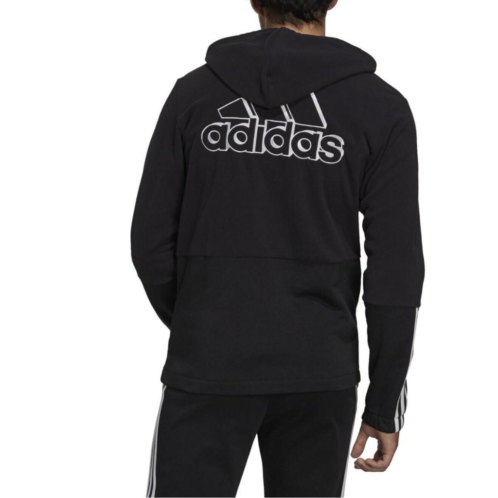 adidas Logo Zip Jacket Men Jackets Black GV5297