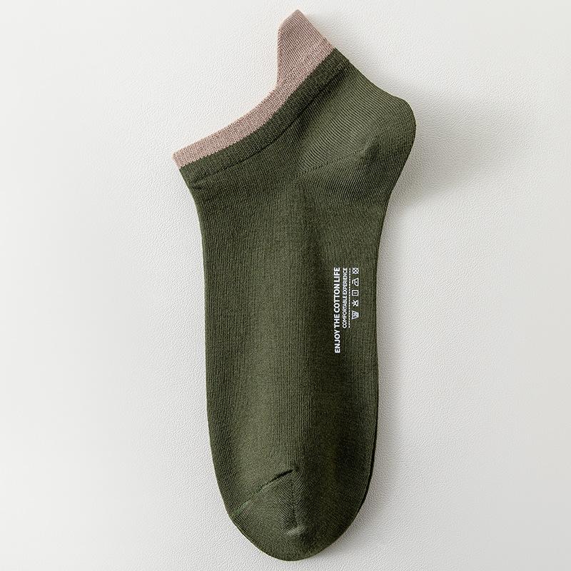 

Men s Spring and Summer Cotton Sweat-absorbing Deodorant Breathable Invisible Socks 1 pair зелёный