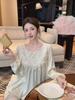Spring Sweet Princess Lace Ice Silk Pajamas: Women's Loose Korean Court Style, Long Sleeve Pullover Top and Pants Set