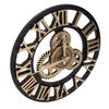 Ceas de perete retro 3D mare 34CM Ceas de perete vintage cu roți dințate din lemn Cifre Ceasuri în stil industrial pentru