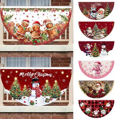 Christmas Outdoor Fan-shaped Flag Banner Christmas Decor for Home 2026 Cristmas Drop Ornament Xmas Navidad Gifts New Year 2026