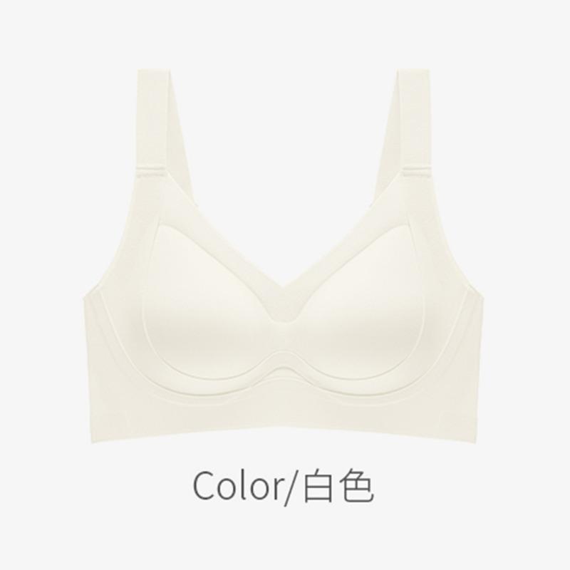 Traceless underwear, women's no steel ring adjustment type, double breasts, anti-sagging, thin, large breasts, small breasts, gathered bra cover