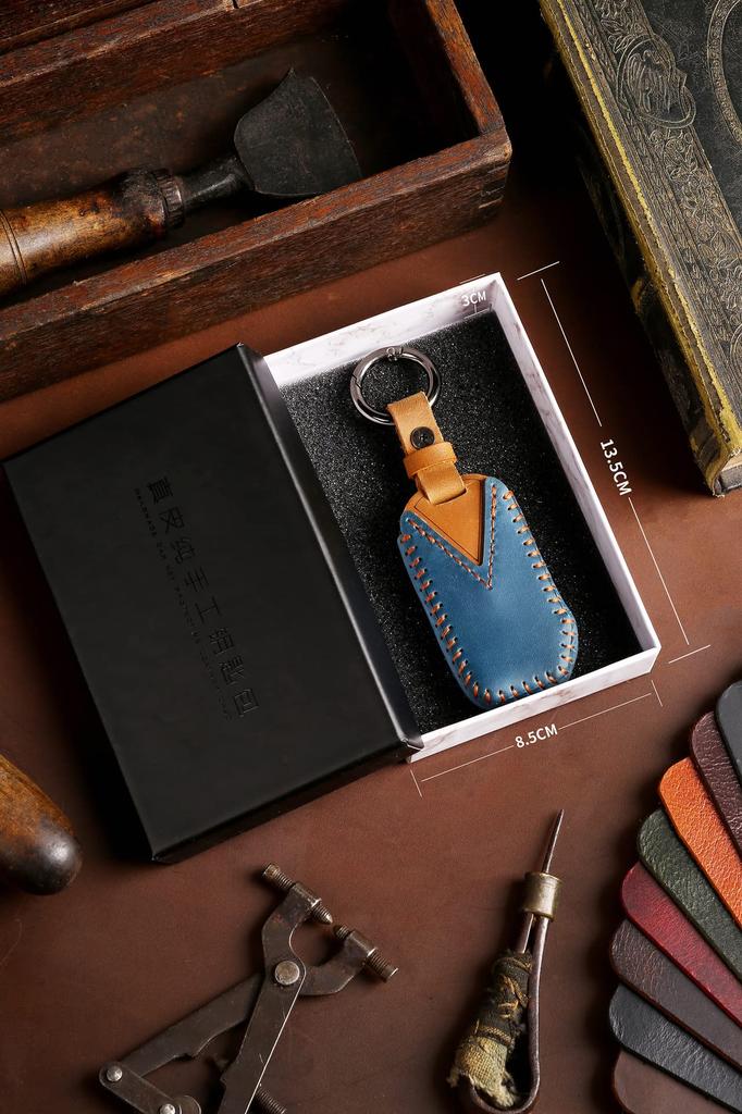 [KUNIO] Genuine Leather Key Case Key Holder Protective Mercedes Benz Compatible A B C