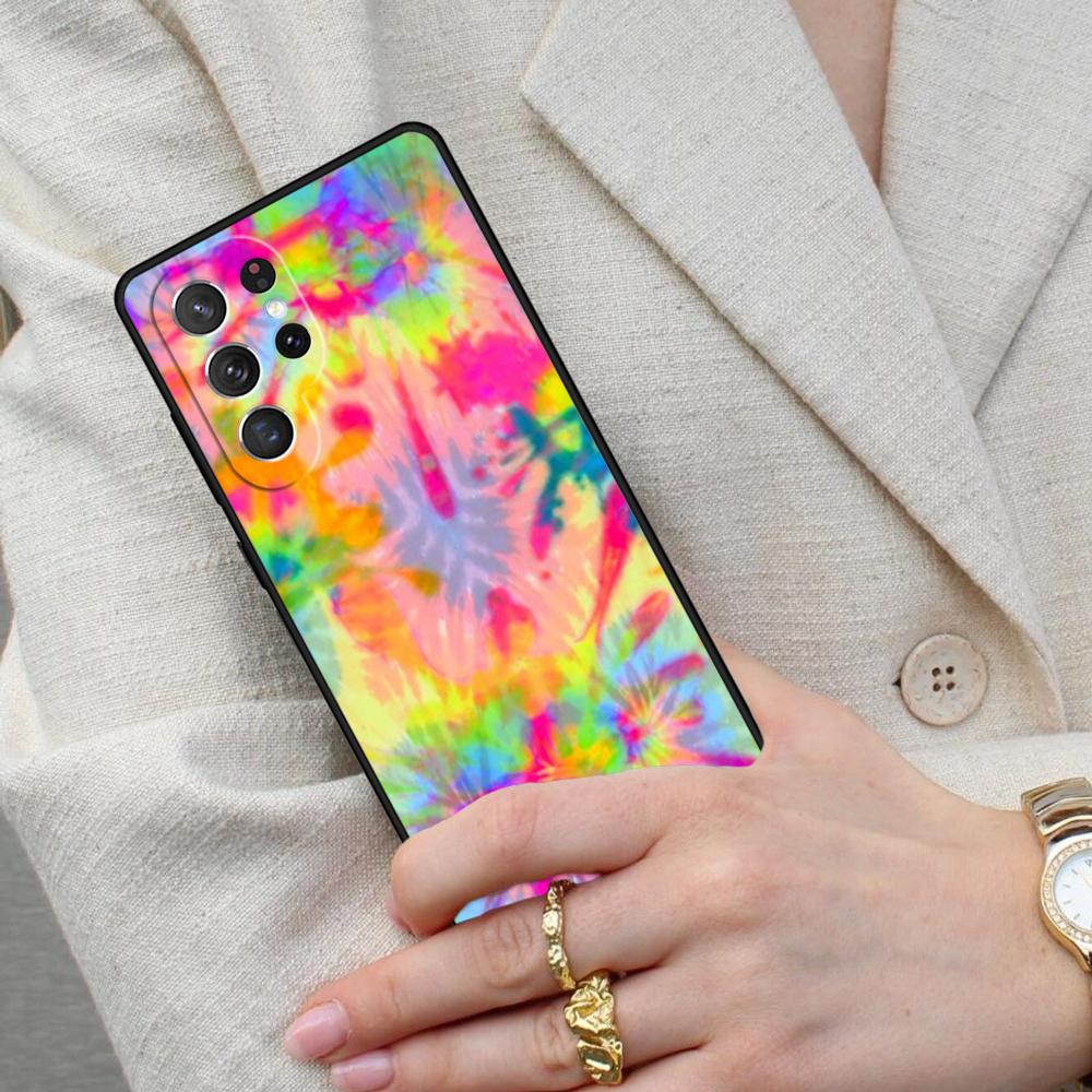 Hippie Daisy Tie-dye Flower Peace Cell Phone Case for Samsung Galaxy S26 Ultra S25 S24 S23 S22 S21 S20 Note10 Cover