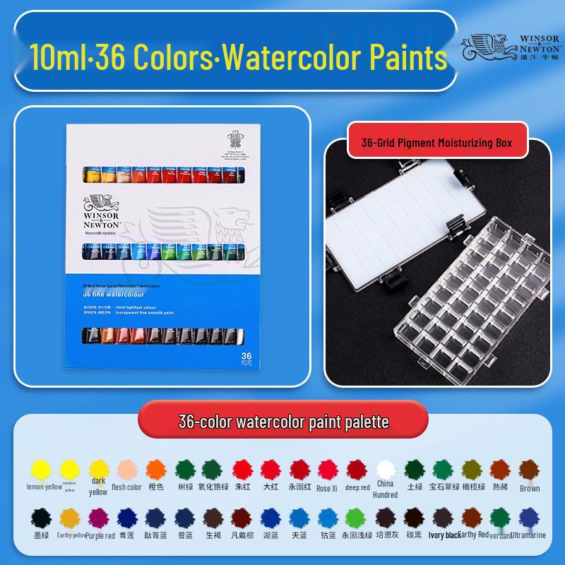 Winsor & Newton 24-kleuren aquarelverfset, 10 ml - Ideaal voor kinderen & studenten