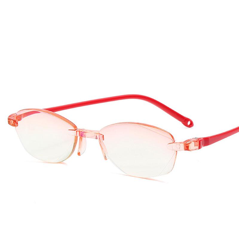 Classic Anti Blue Light Blocking Rimless Reading Glasses Women Men Square Frameless Presbyopic Glasses Diopters +1.0 1.5 2.5 4.0