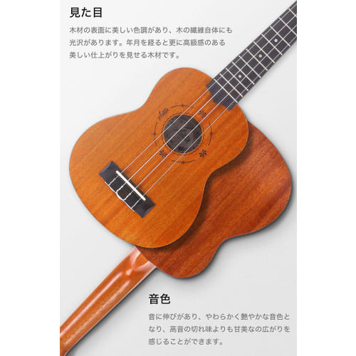 Aostin UMI-1 Soprano Ukulele, Mahogany (8-piece set including warranty, tuner, instruction booklet)