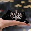 Children's Velvet Bow & Crown Hair Clip - Cute New Year Hair Accessory for Girls in Red & Black
