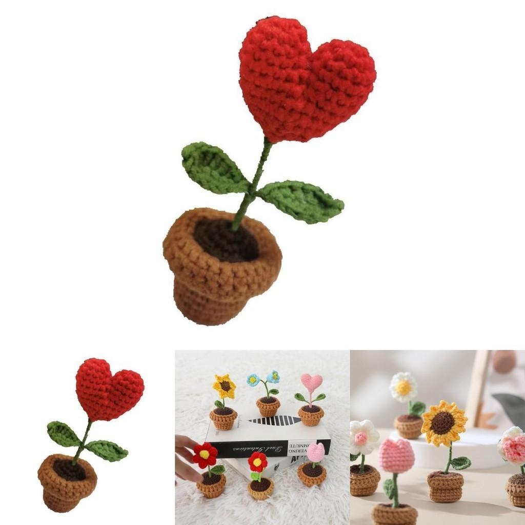 Topfpflanze Handgemacht Gehäkelt Künstliche Strickblume Heimdeko DIY