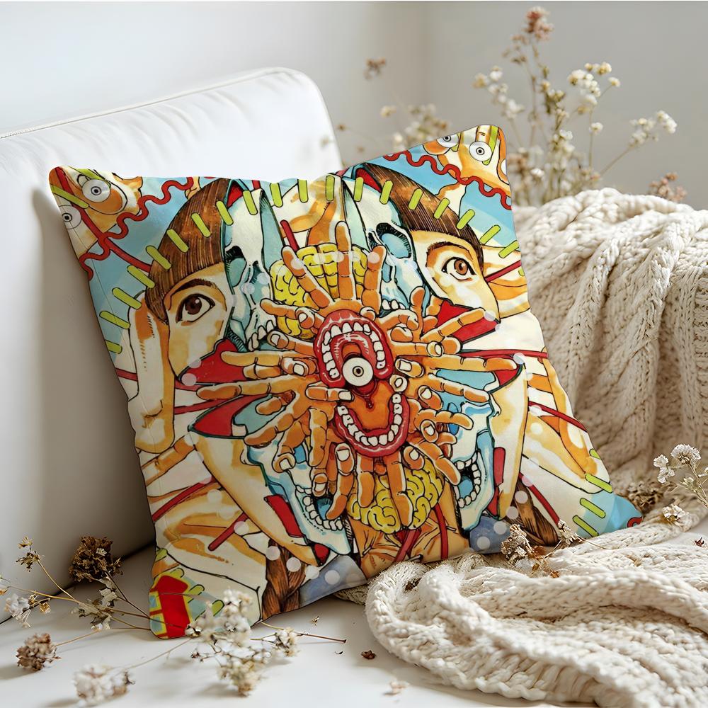 Cushion Cover  Linen  SkinFriendly Soft Decorative Case For Sofa Home Decor Funny SShintaro Kago Art Pillow Cover