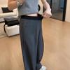 Women's Plus Size Gray High-Waist Wide-Leg Suit Pants - Autumn 2025 Arrival
