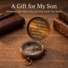 Custom Brass Compass Gift for Son or Grandson, Personalized Engraved Pocket Compass, Graduation Keepsake for Him, Vintage Antique Compass Gift