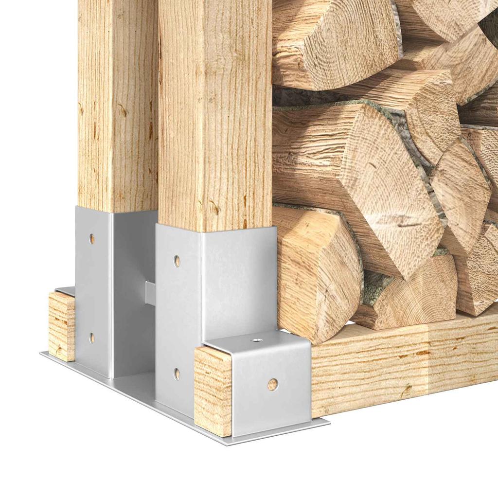 Firewood stacking aid 12 pcs silver 34 x 10 x 15 cm steel