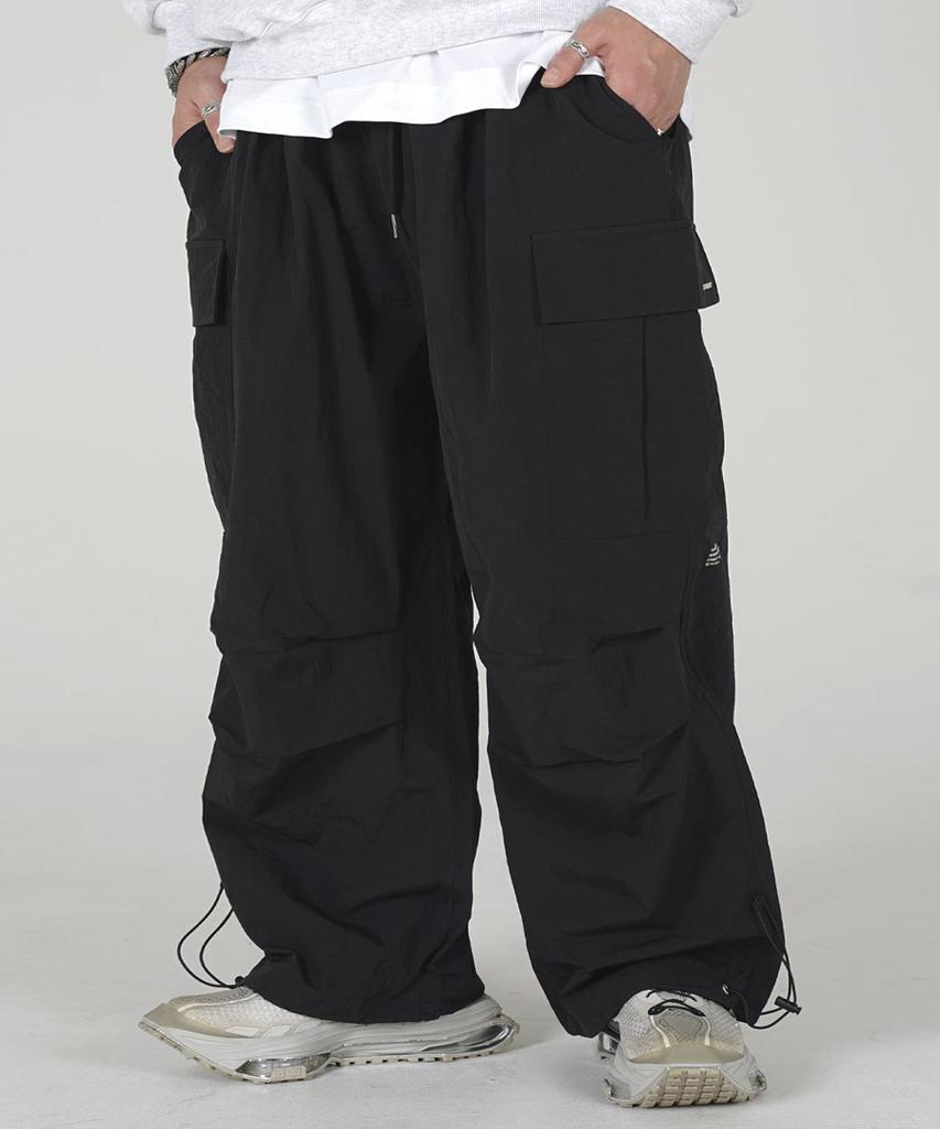 Deomail Ml Nylon Wide Balloon String Pants [Black]