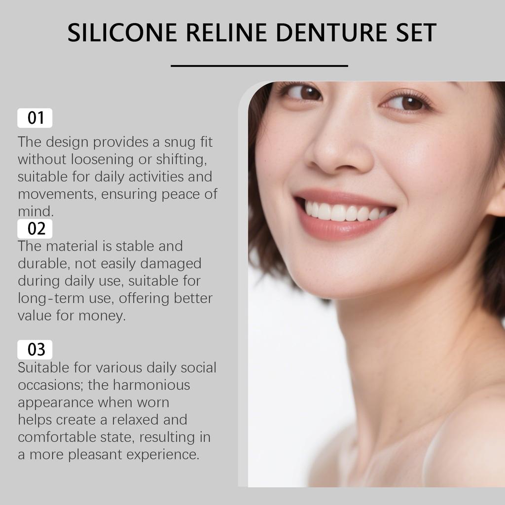 Denture Care Kit Comfortable Material Secure Fit Daily Maintenance Aesthetic Enhancement Easy to Use