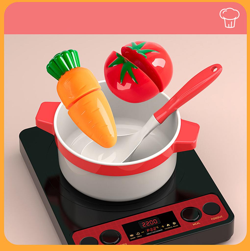Cutting Play Food Toy for Kids Kitchen Pretend Fruit &Vegetables Accessories Educational Toy Food Kit for Toddler Children Gift