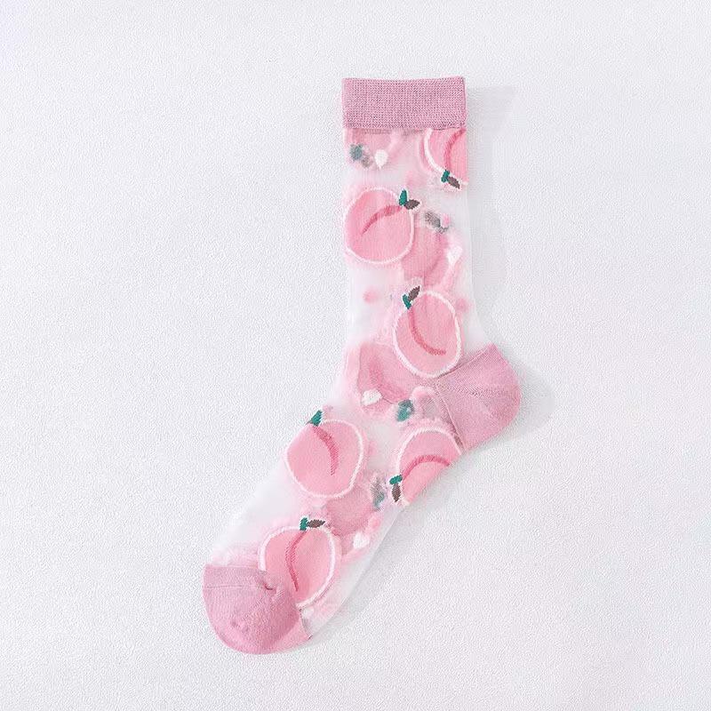 Spring/Summer Women's Floral Mori Girl Thin Mid-Calf Socks - European & American Style