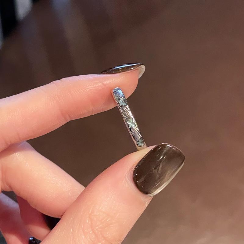Schlichter einfacher Ring Schmetterling Emaille Tropföl Partnerring Hochwertig Exquisit Öffnung Verstellbar Accessoires