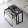 Nordic Simple Small Apartment Sofa Wrought Iron Side Table Modern Home Creative Storage Drawer Coffee Table Side Table