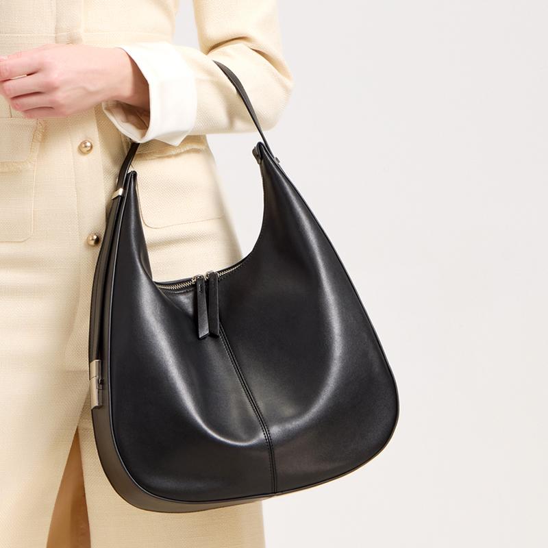 2026 new women's Retro Waxed Genuine Leather Tote Bag Female large capacity Underarm Shoulder Bag Designer Luxury Brand Handbag