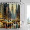 Creative Car Illustration Shower Curtain Waterproof Bathroom Curtain Partition Curtain Bathroom Decoration With 12 Hooks