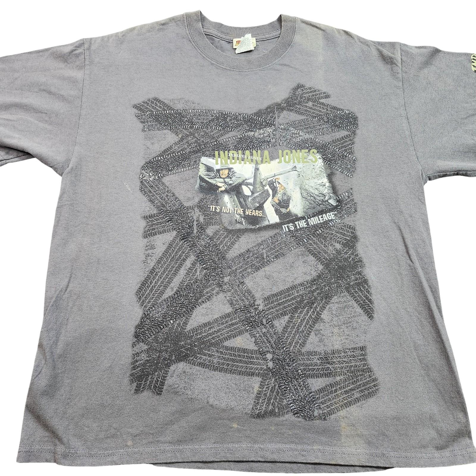 Indiana Jones Shirt Mens XL Gray It s Not The Years Mileage Graphic Tee Movie Unisex T-Shirt S