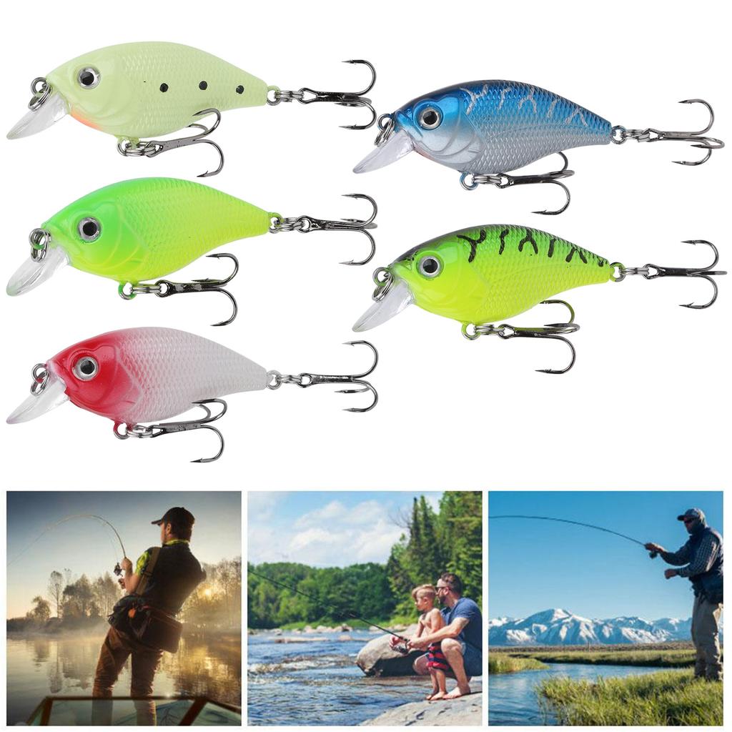 5Pcs Fishing Lure Set Artificial Colorful Little Fat Fish Bait Kit Fishing Accessory