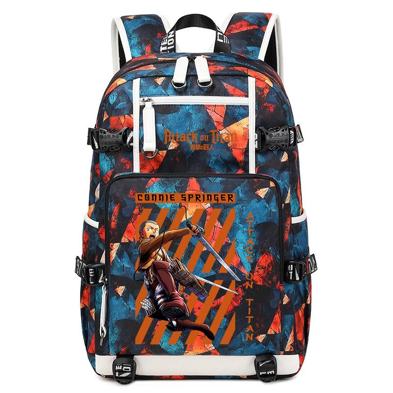 Attack On Titan Anime Print Student Backpack Large Capacity Casual Daypack for Boys Girls School Travel