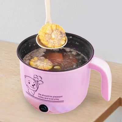 Electric Pot Nonstick 1.8L Kitchen Cooking Appliances for Eggs Fry Ramen Pink