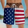 Men's American Flag Quick-Dry Summer & Fall Beach Swim Trunks - Casual Plus Size Shorts
