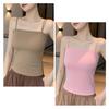 Women's Stylish Double Strap Camisole with Chest Pads - Beautiful Back and Sleeveless Form-Fitting Top