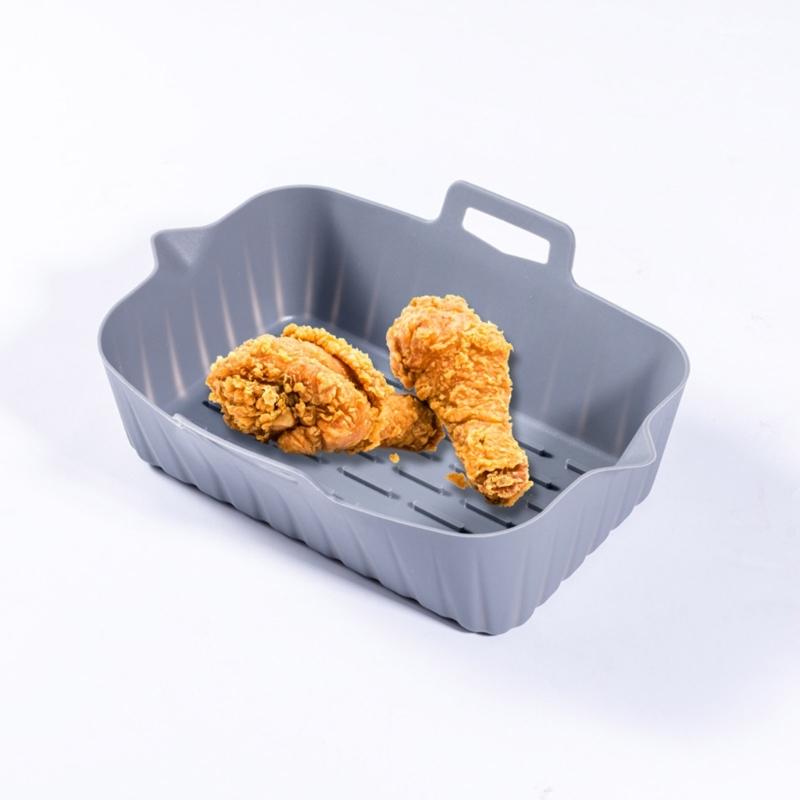 Rectangular Air Fryer Pad NonStick Silicone Mat Reusable Air Fryer Accessories Silicone Material 4 Colors for Air Fryer