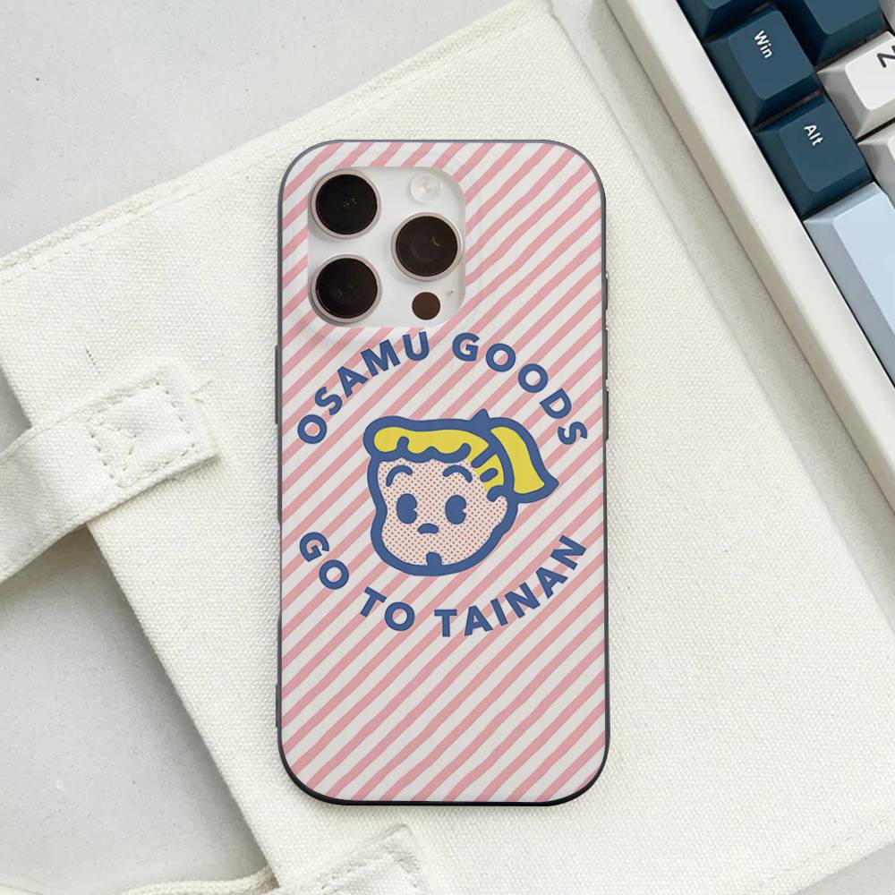 Fashion Osamu Goods Phone Case For IPhone 17 16 15 14 13 12 11 Pro Max Plus Corrugated Bumper Back Cover Shell