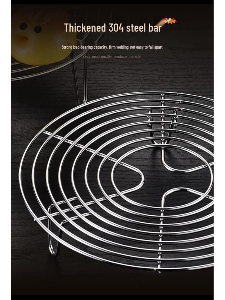 304 Stainless Steel Steaming Rack - Insulated Separator for Household Steamed Dishes with High & Low Feet Configuration.