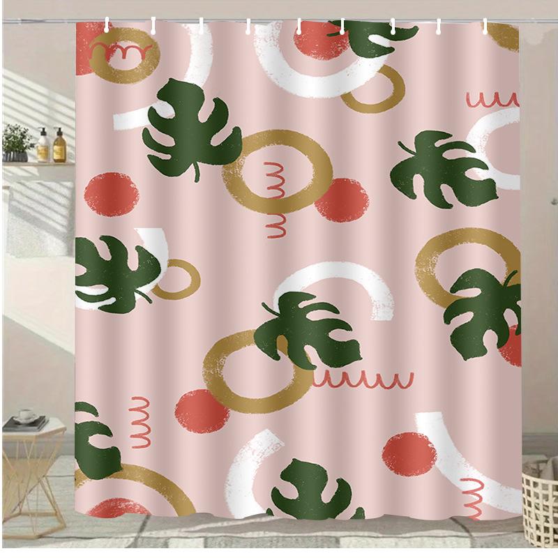 

Lacquer Lily Washable Dirt-Resistant Shower Curtain Shower Head Waterproof Polyester Bath Curtain For Home Decor Accessories W60H190(CM)-1 Pcs