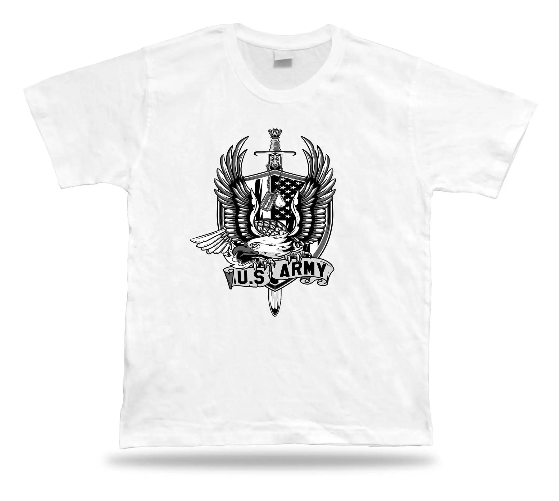 

Футболка Eagle US Army Strength Unity Bravery. Хлопковая мужская футболка премиум-класса с коротким рукавом и круглым вырезом, новинка S-3XL XXXXXL белый